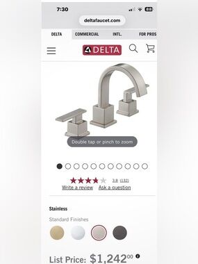 Brushed Nickel Widespread Bathroom Faucet Set - Modern Arc Spout